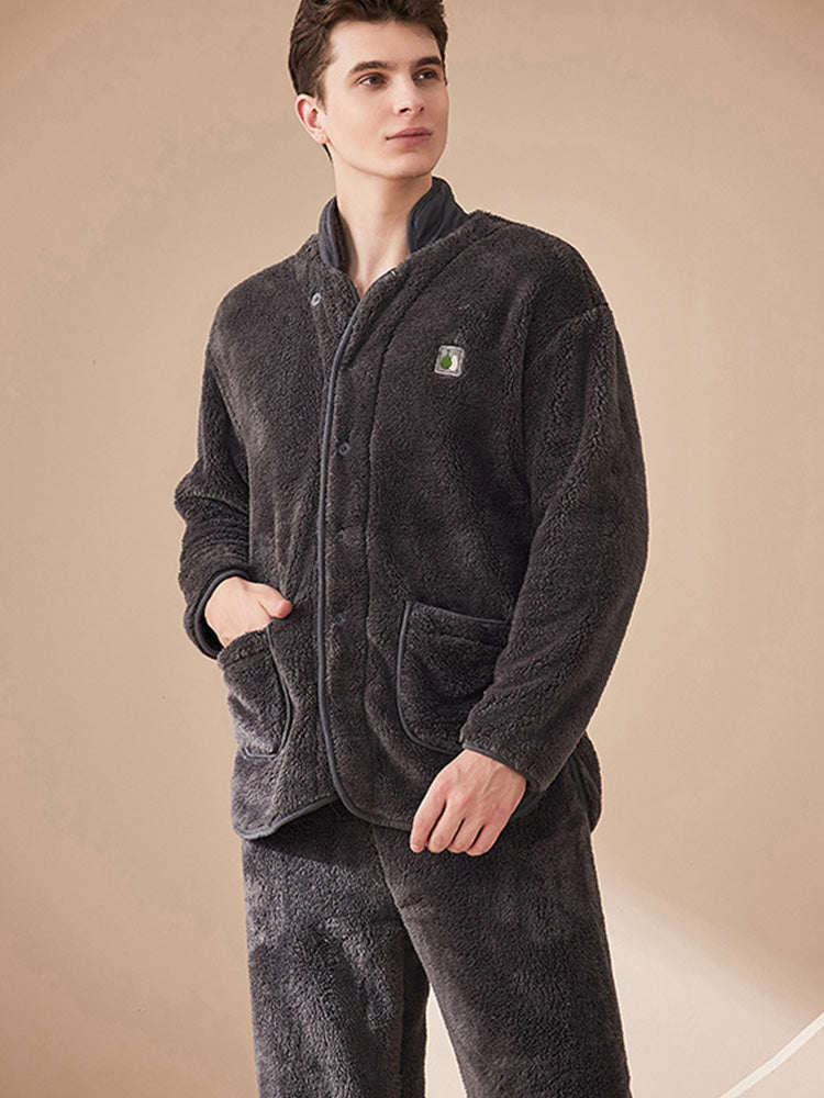 ボタン開閉 もこもこルームウェア