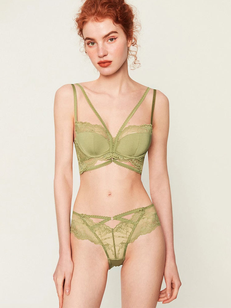 【在庫処分・ワイヤー入り】大人セクシー ノンパテッド 総レースブラ&ショーツ