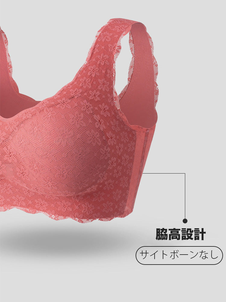 総レース シームレスハーフトップ