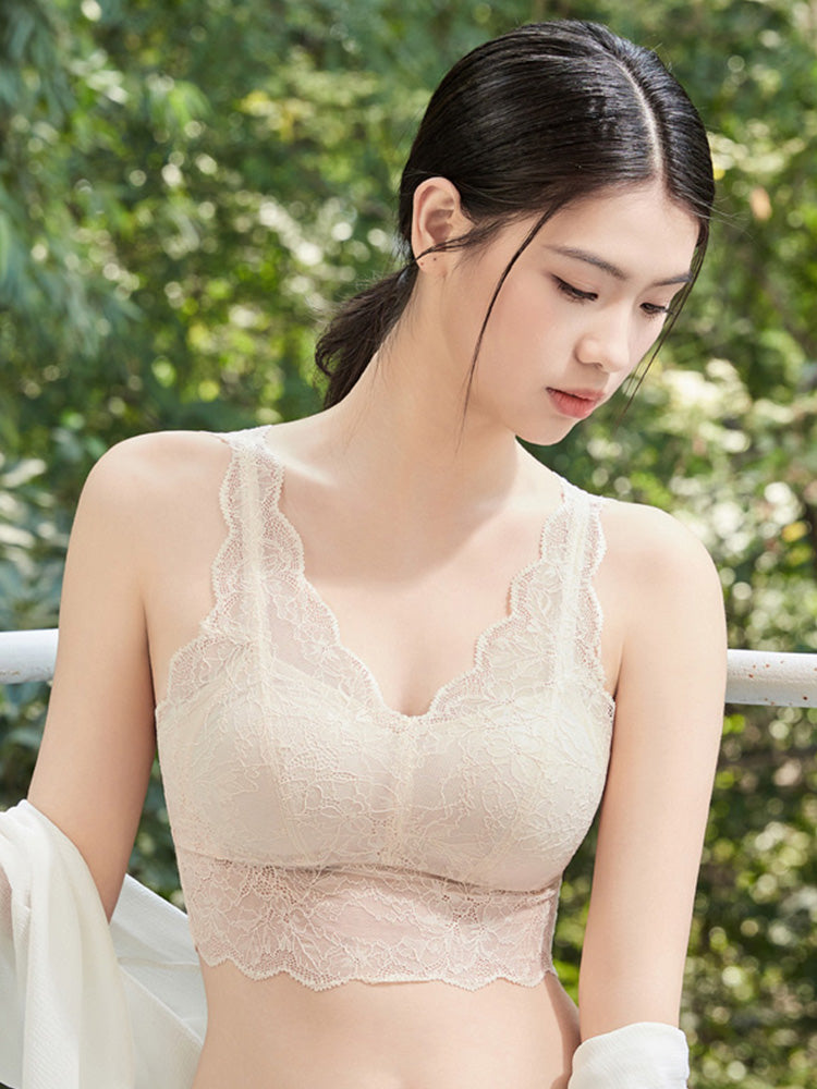 【ノンワイヤー】総レース通気 ナイトブラ