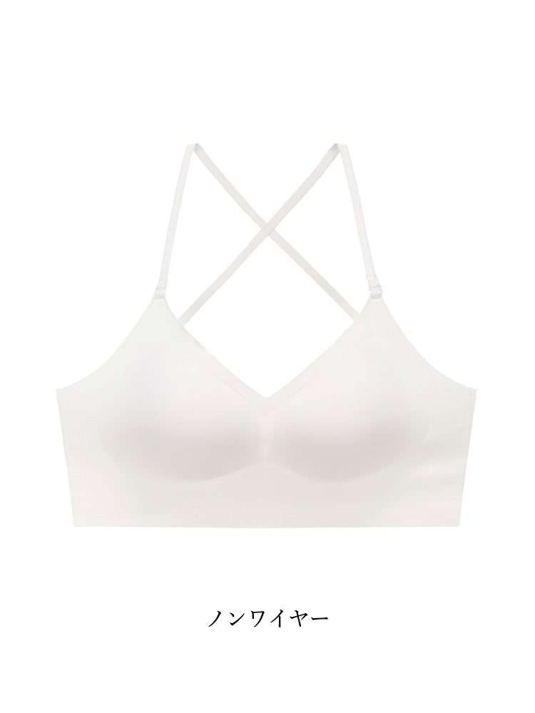 【ワイヤー/ノンワイヤー選べる】3WAY着用可能 美背中ブラ