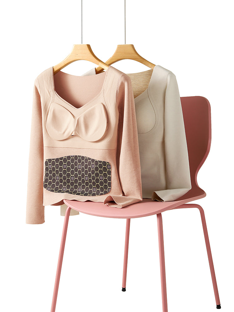 【在庫処分】【裏地ウール&シルク素材 蓄熱保温】あったか カップ付きインナー 裏起毛 厚手