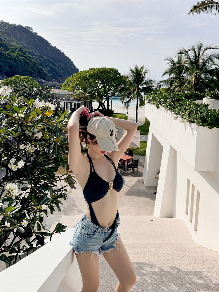 【ノンワイヤー】ホルダーネック水着  モノキニ