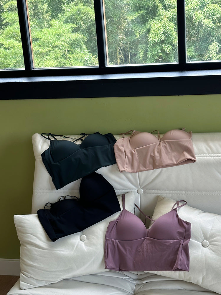 【在庫処分・ノンワイヤー】3/4カップ クロスバック キャミソール