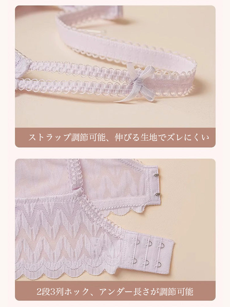 【ワイヤー入り】ソフトワイヤー 総レースブラ&ショーツ