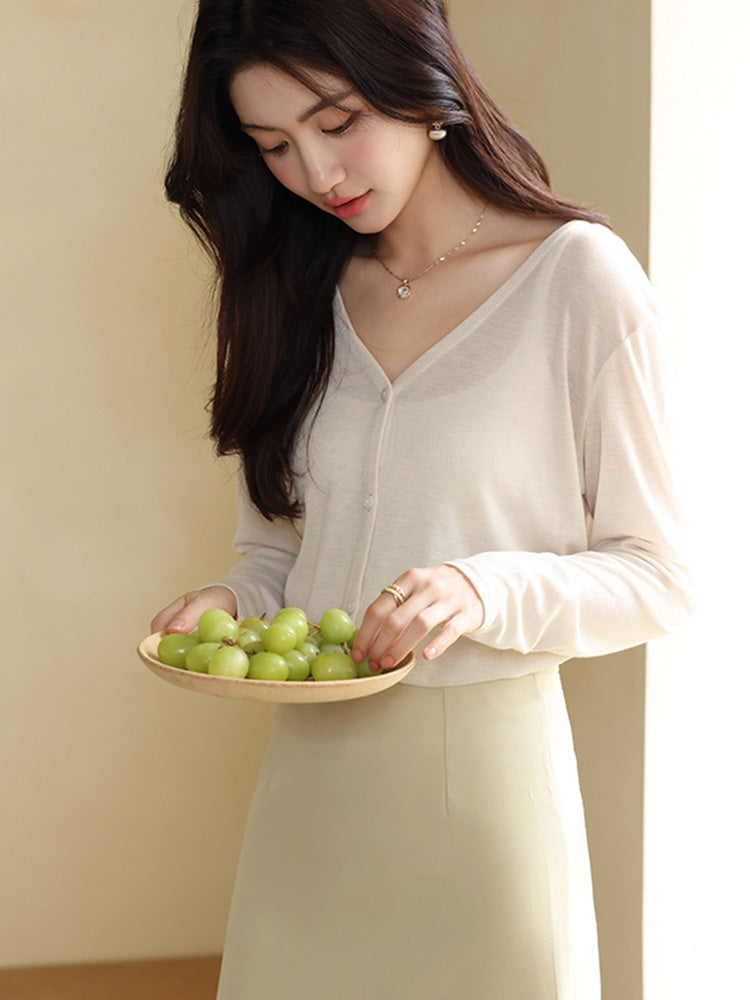 【在庫処分】Naia™ 薄手冷房対策カーディガン