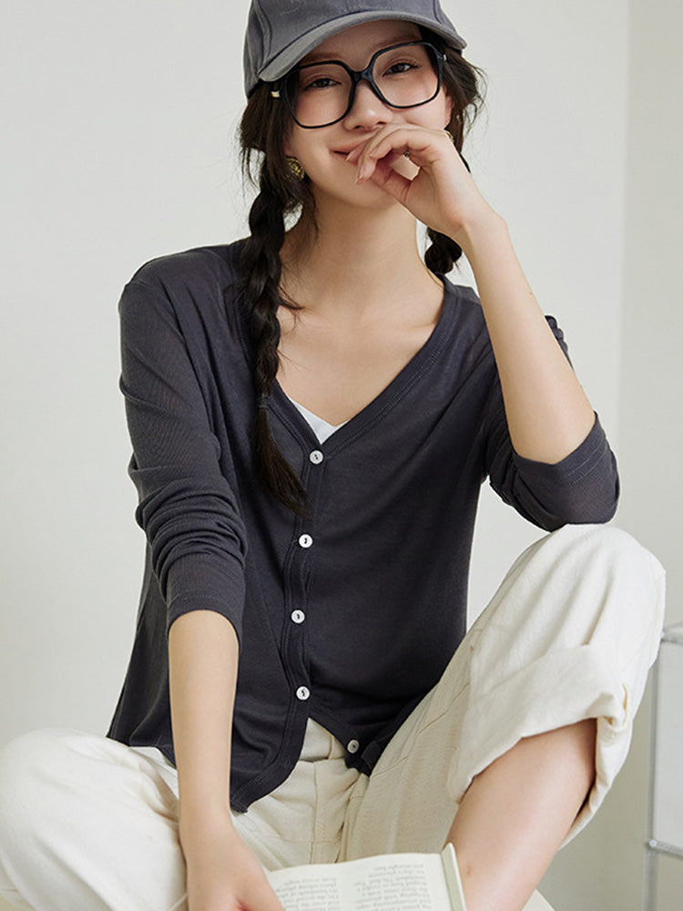 【在庫処分】冷房対策Vネックカーディガン