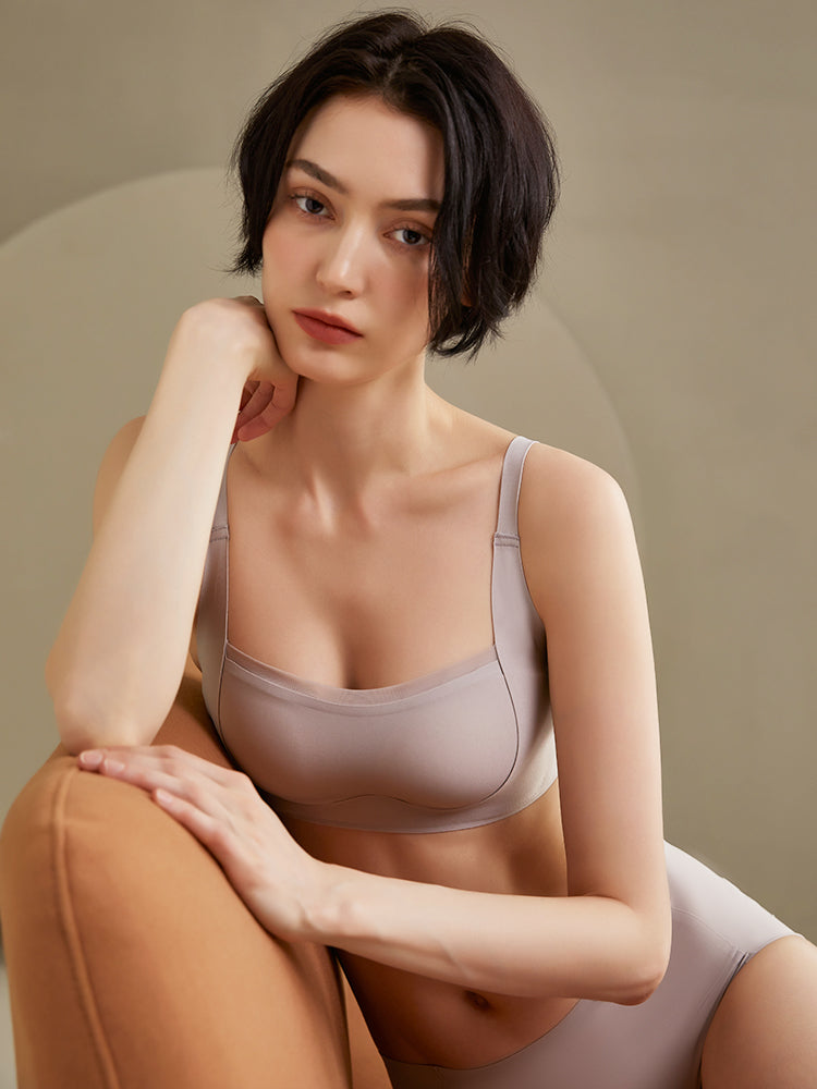 【在庫処分・ノンワイヤー】下厚カップシームレス ノンワイヤーブラ