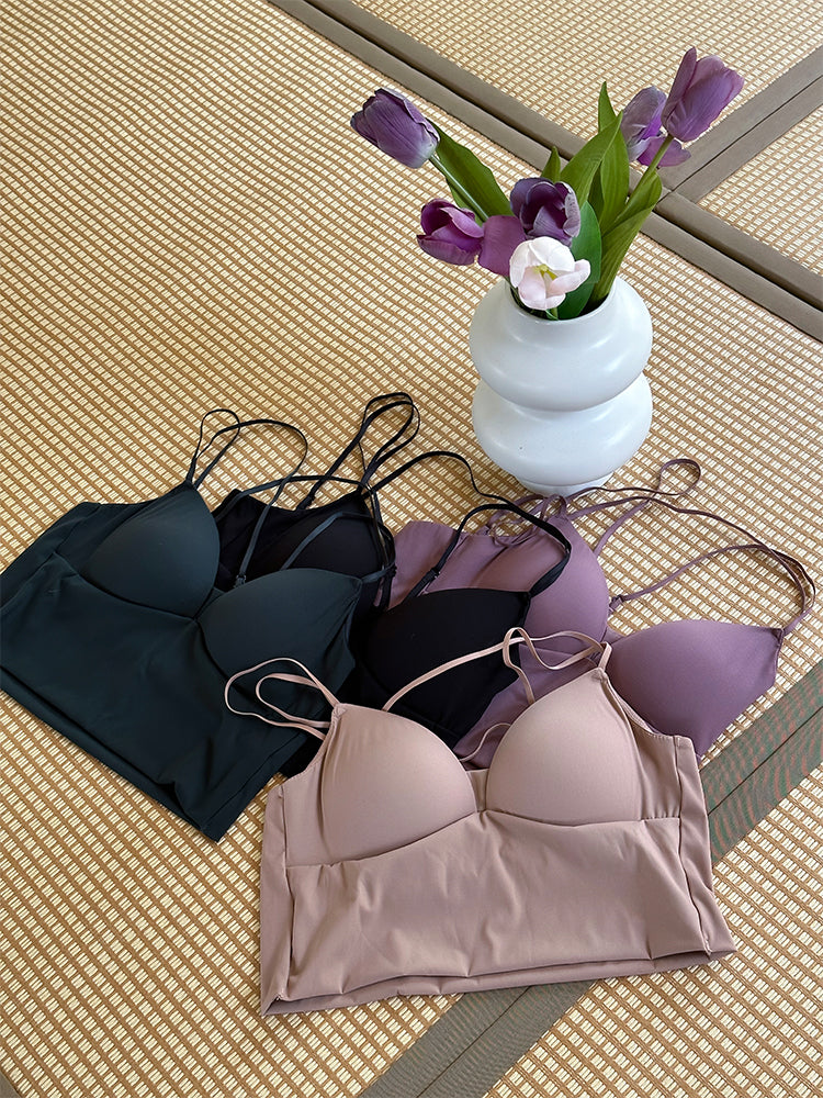 【在庫処分・ノンワイヤー】3/4カップ クロスバック キャミソール