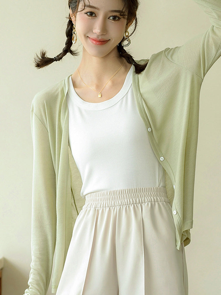 【在庫処分】冷房対策Vネックカーディガン