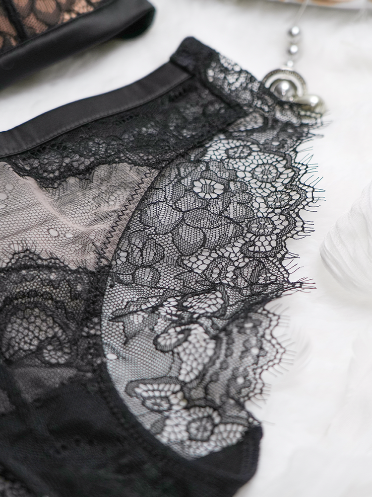 【ノンワイヤー】総レース ノンワイヤー通気ブラ&ショーツ