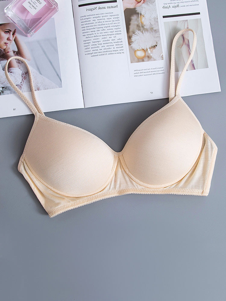 【ノンワイヤー】軽いつけごこち ノンワイヤーブラ 100%マルベリーシルク