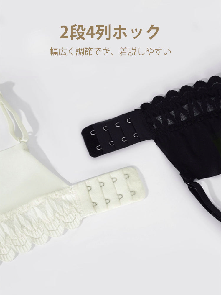【ノンワイヤー】大人可愛い花柄総レースブラ&ショーツ