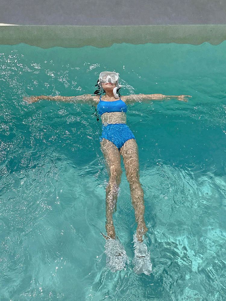 【ノンワイヤー】韓国風シンプルデザインビキニ上下セット