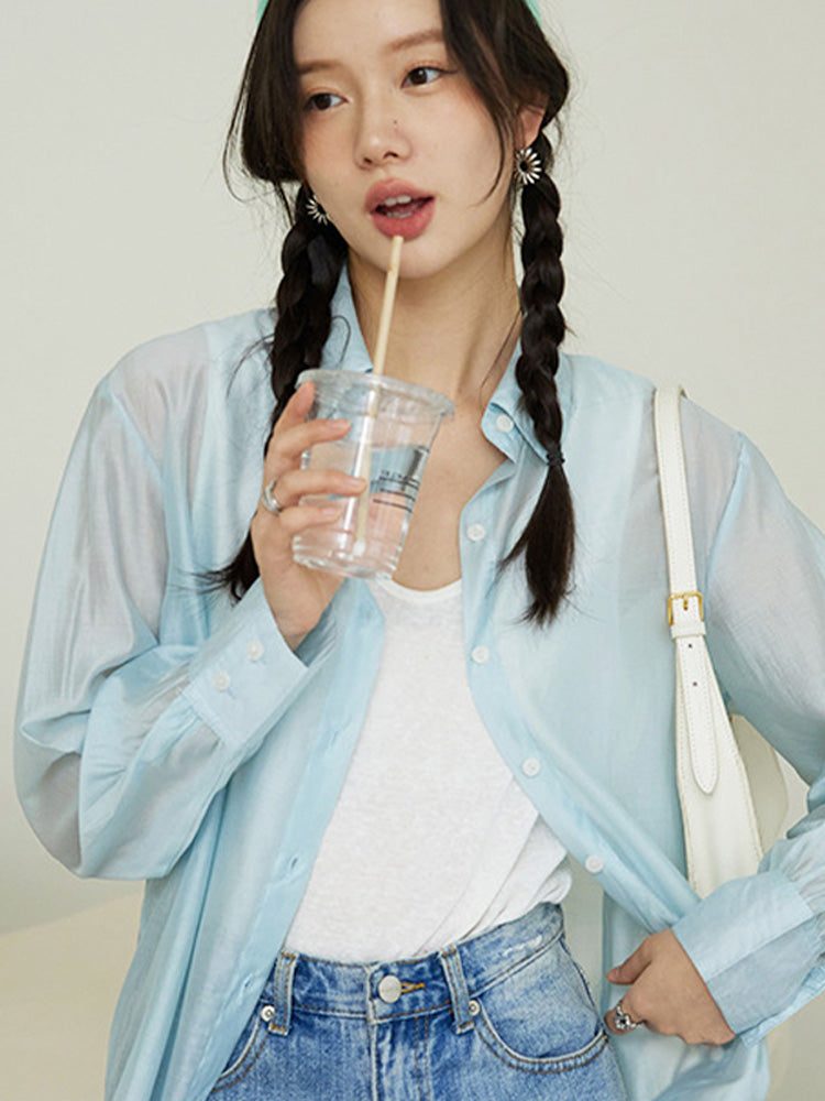 さらっとした素材感 蒸れないシアーシャツ