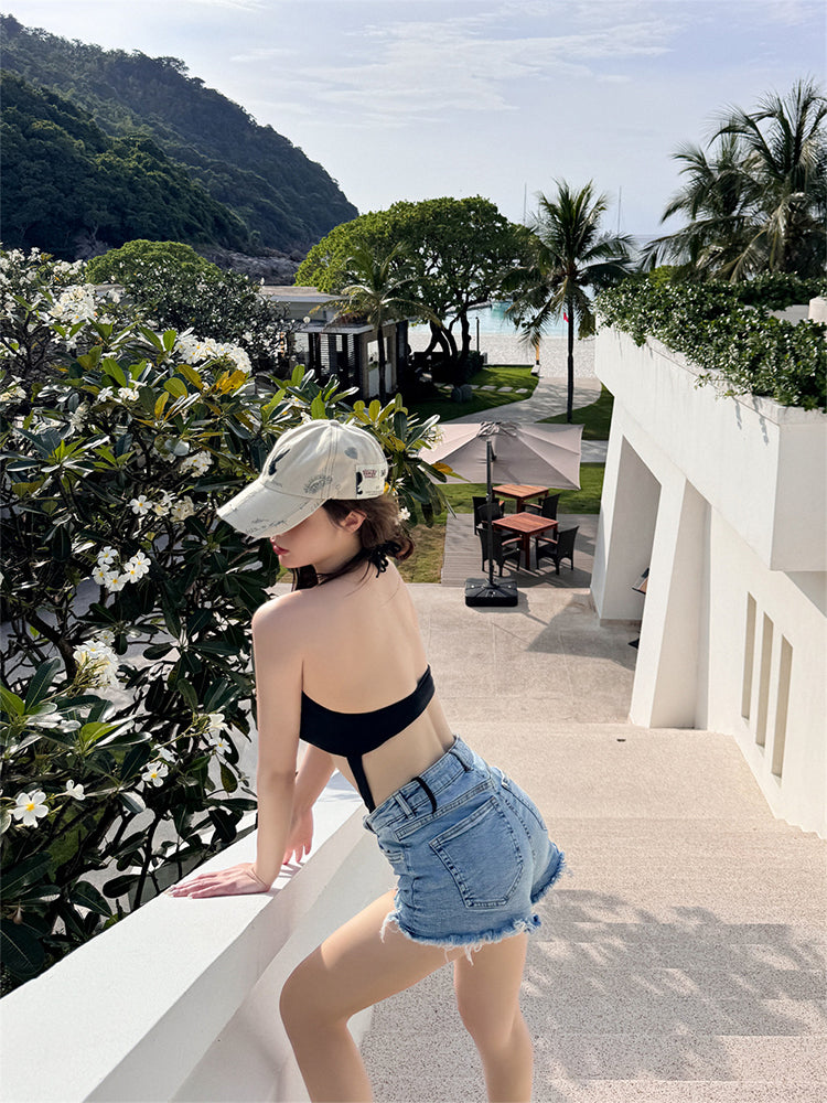 【ノンワイヤー】ホルダーネック水着  モノキニ