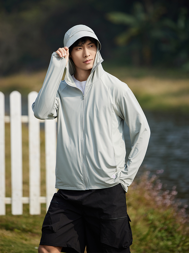 【在庫処分】顔まで全面的に日焼け止め!接触冷感パーカー(男性)