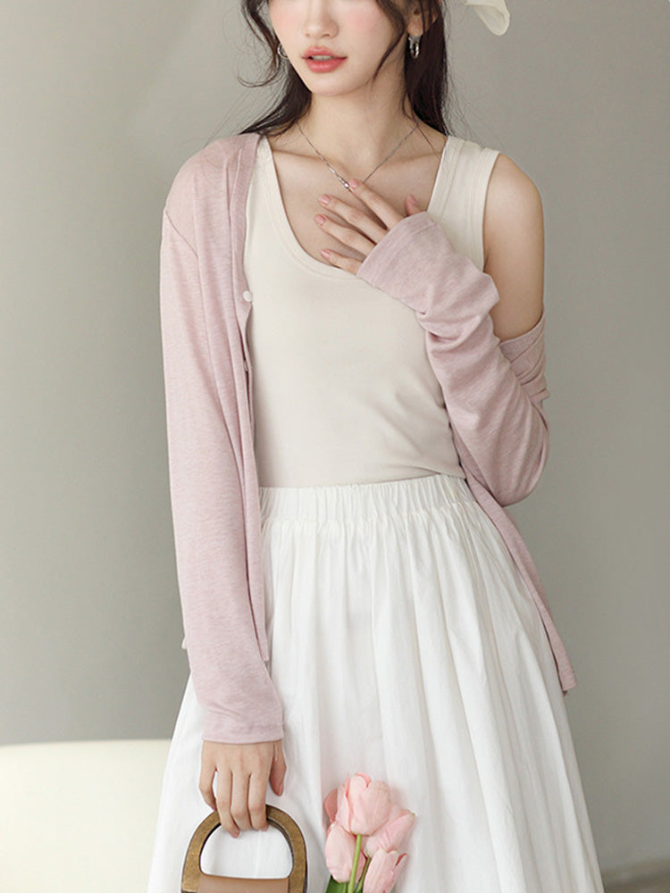 【在庫処分】Naia™ 薄手冷房対策カーディガン