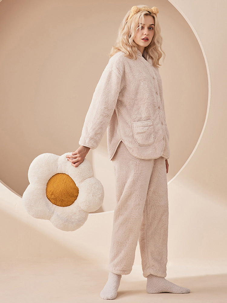 ボタン開閉 もこもこルームウェア