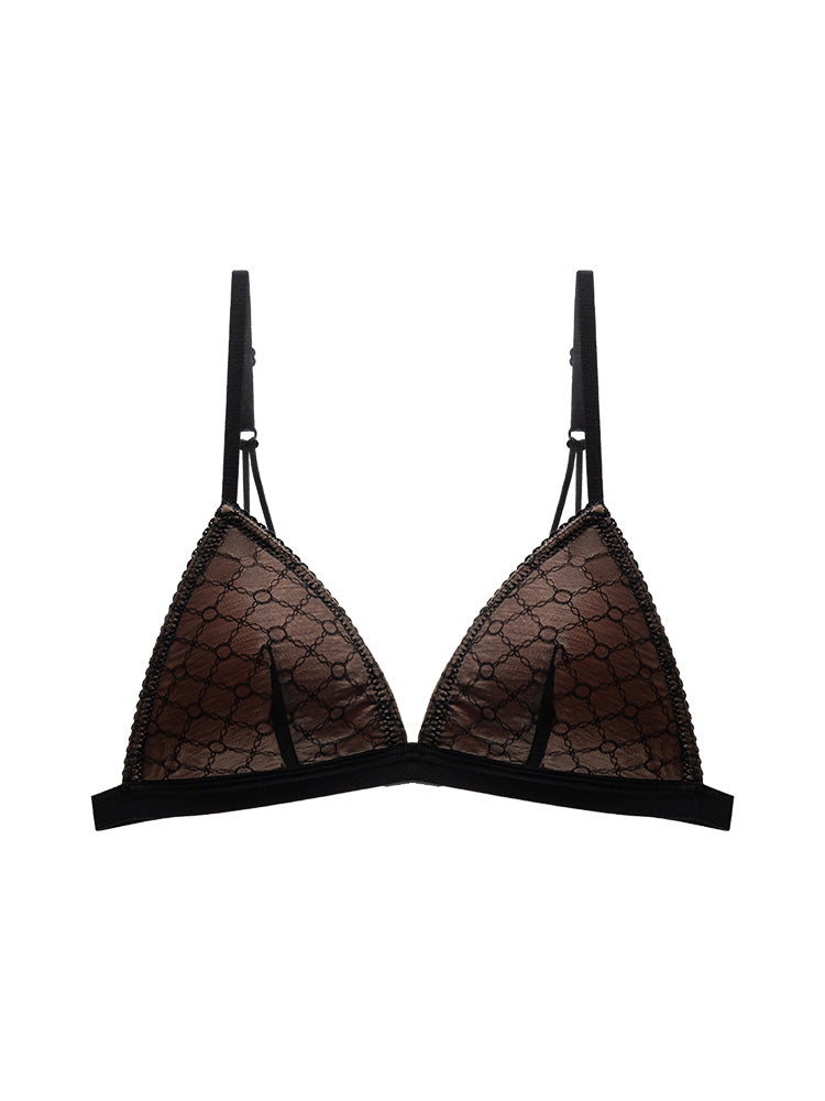 【在庫処分・ノンワイヤー】セクシー三角ブラジャー パッド付き
