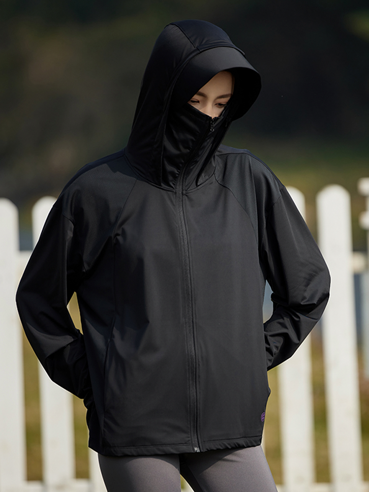 【在庫処分】顔まで全面的に日焼け止め!接触冷感パーカー(女性)
