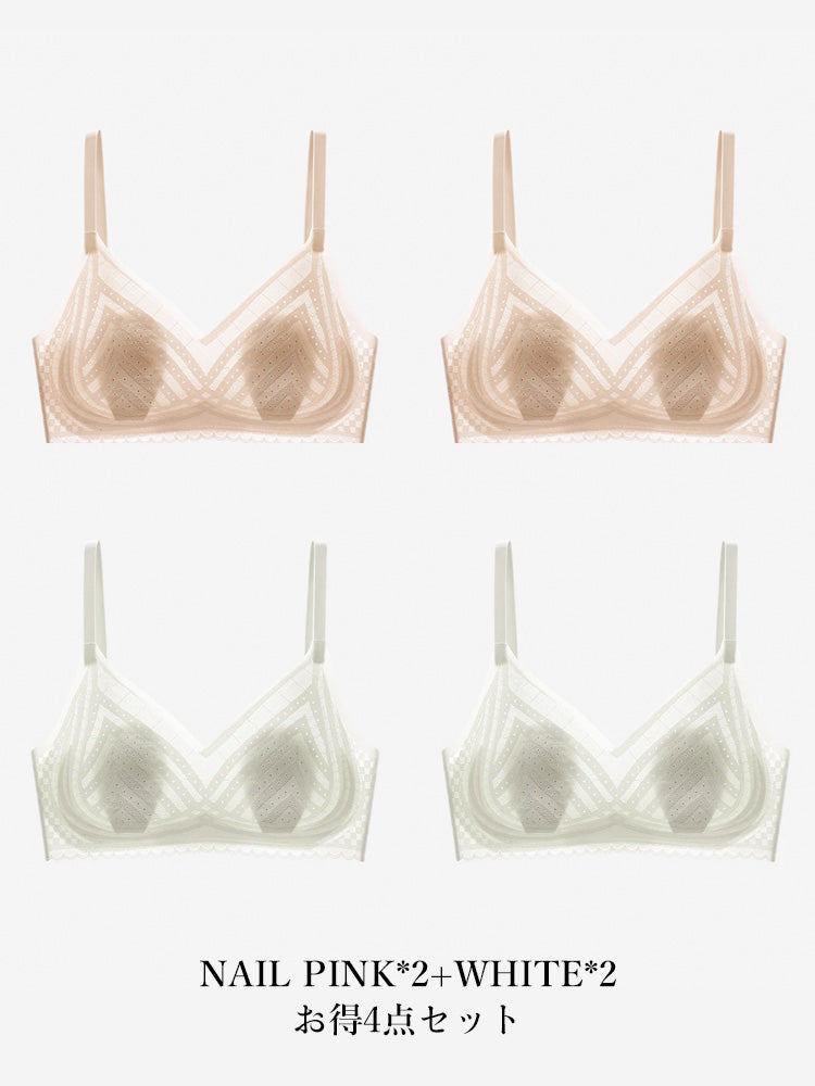 【ムレにくい・ノンワイヤー】薄手シームレスブラ