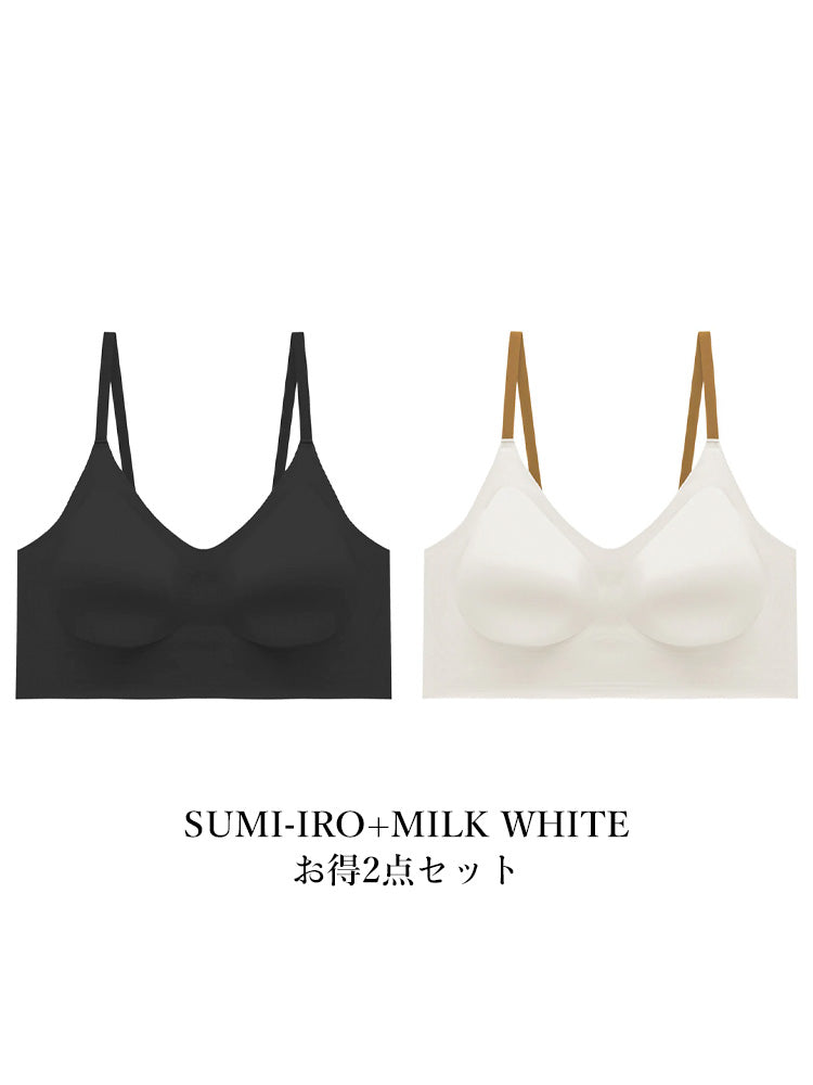 【在庫処分・3/4カップ】ノンワイヤー シームレス プッシュアップブラ