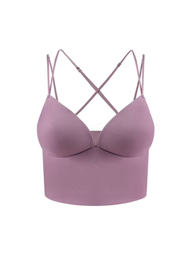 【在庫処分・ノンワイヤー】3/4カップ クロスバック キャミソール