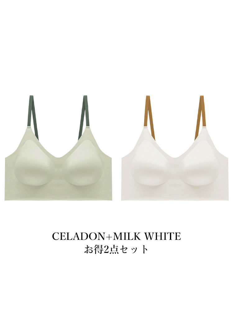 【在庫処分・3/4カップ】ノンワイヤー シームレス プッシュアップブラ