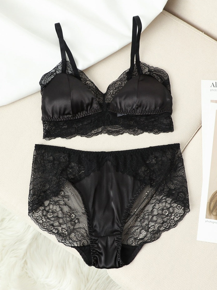 【Silky Comfort】シルク 総レースノンワイヤーブラ