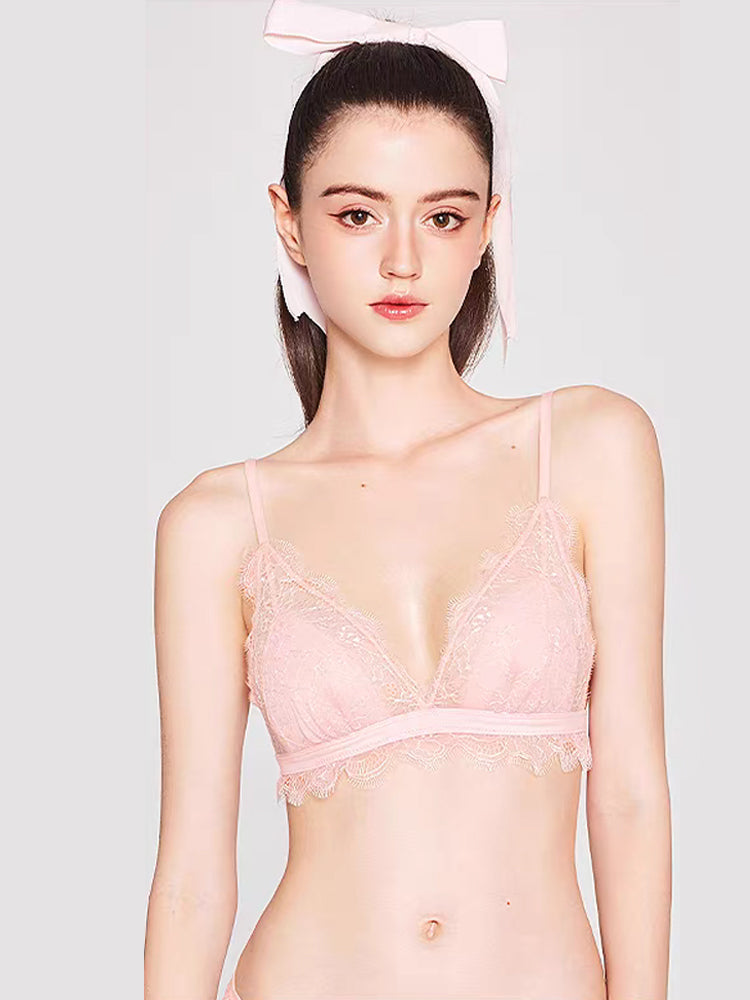 【Likewillow Series】アイラッシュレース ノンワイヤーブラジャー単品