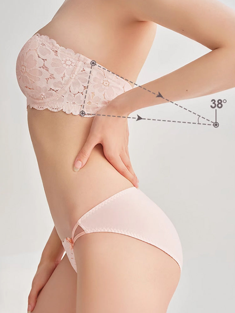 【ズレにくい・ワイヤー入り】総レースストラップレスブラジャー