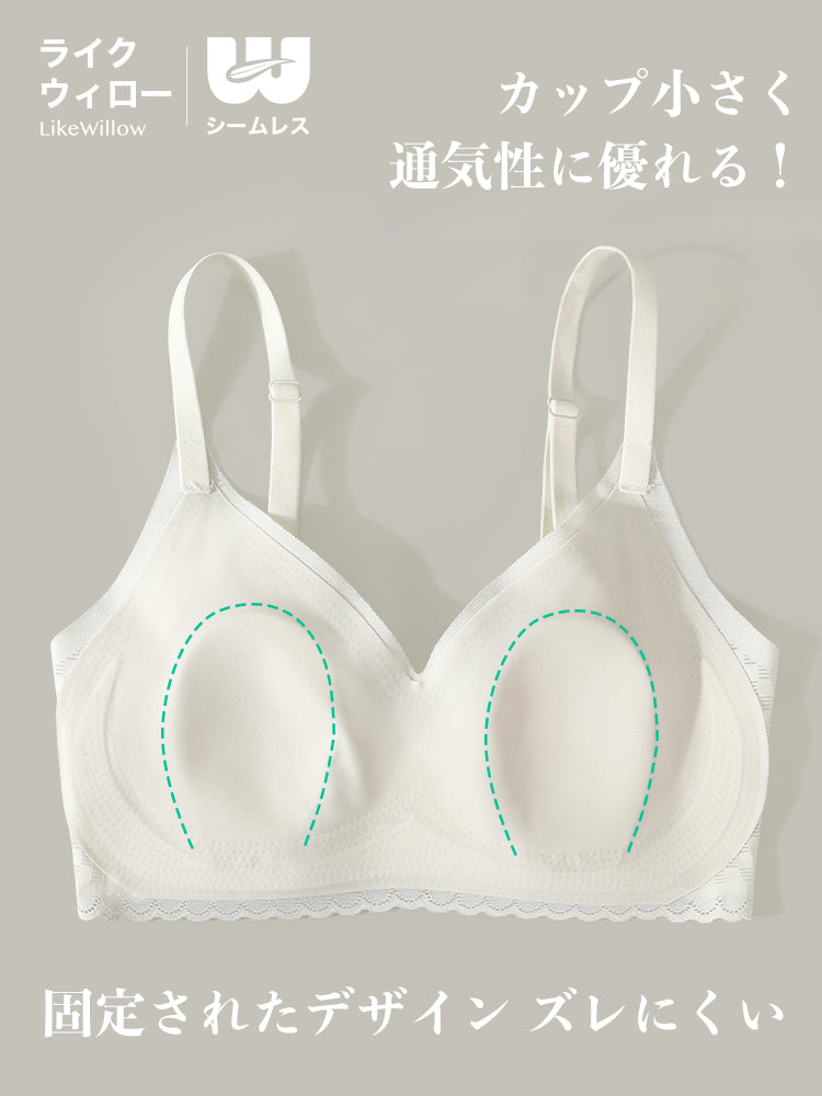 【ムレにくい・ノンワイヤー】薄手シームレスブラ