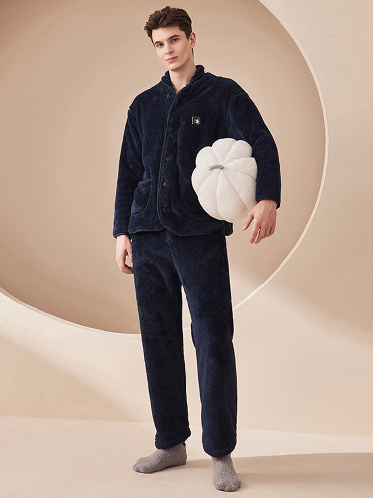 ボタン開閉 もこもこルームウェア