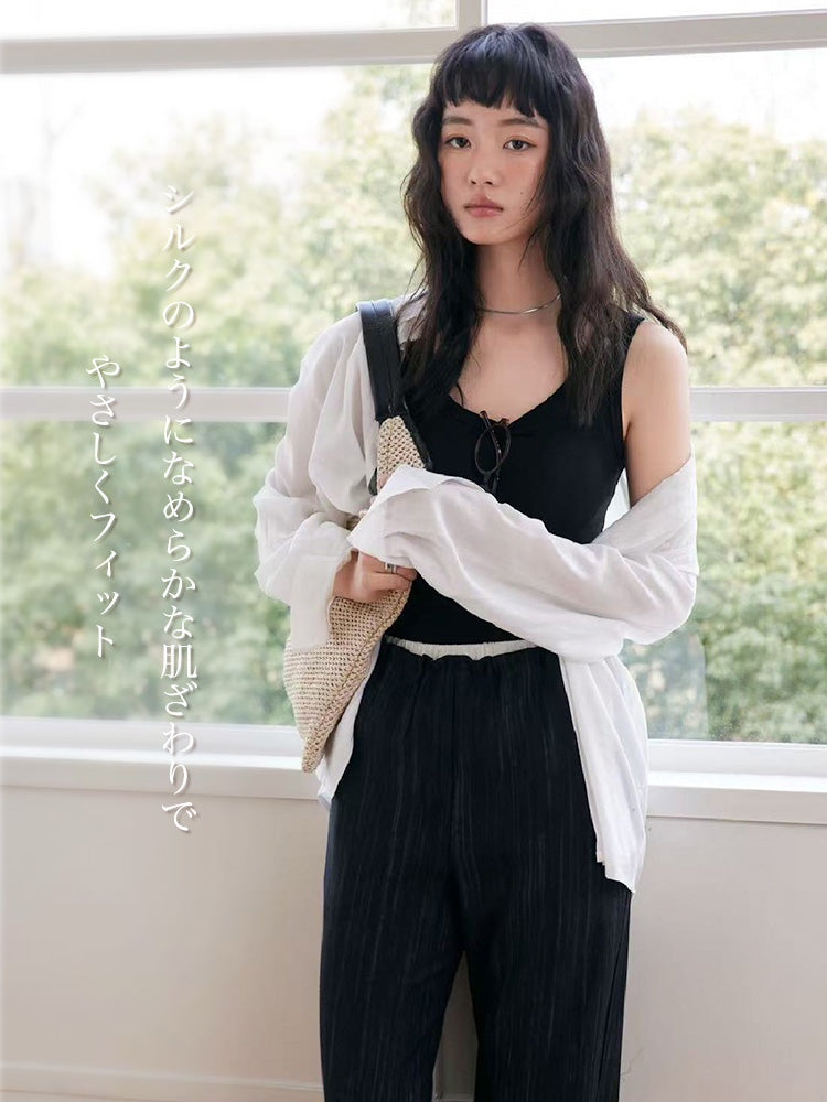 スリムフィット タンクトップ パッドなし