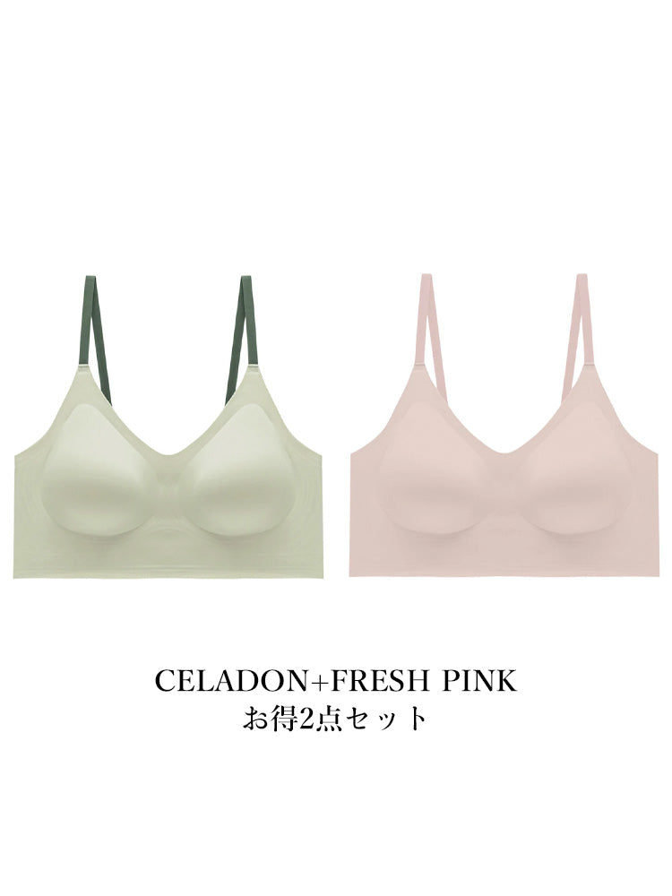 【在庫処分・3/4カップ】ノンワイヤー シームレス プッシュアップブラ