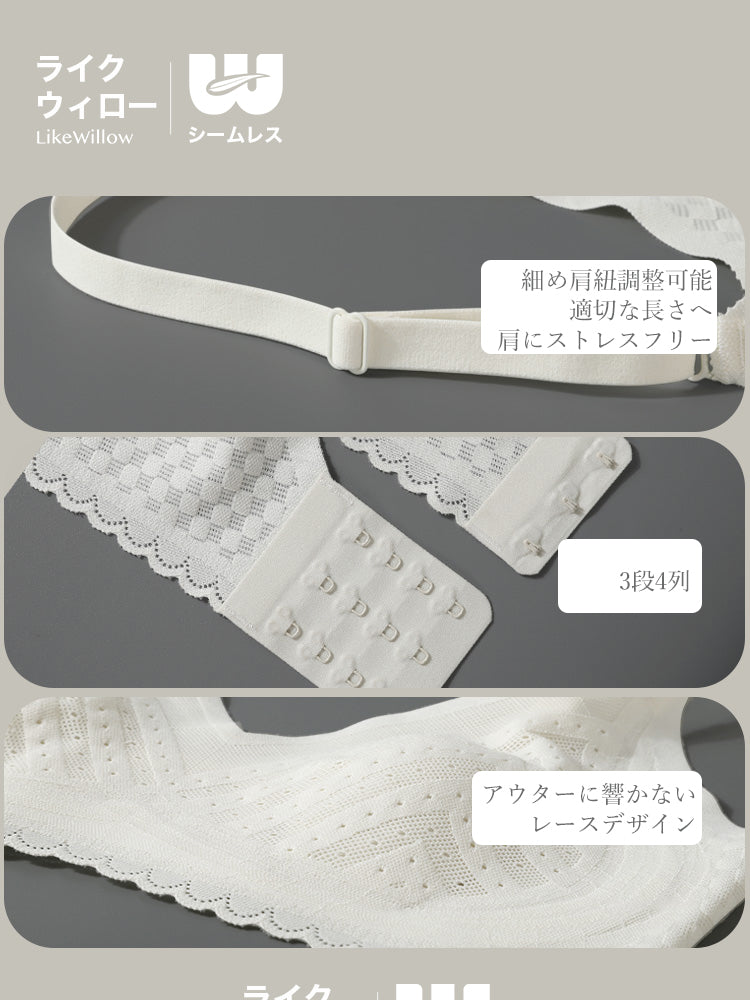 【ムレにくい・ノンワイヤー】薄手シームレスブラ