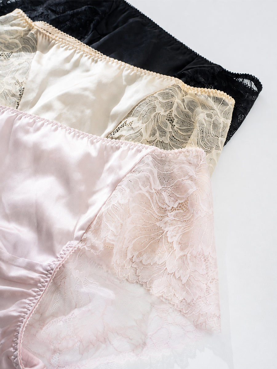 【Silky Comfort】花柄レース 柔らかフィットショーツ