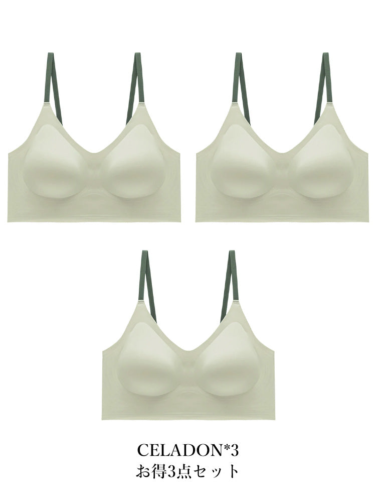 【在庫処分・3/4カップ】ノンワイヤー シームレス プッシュアップブラ