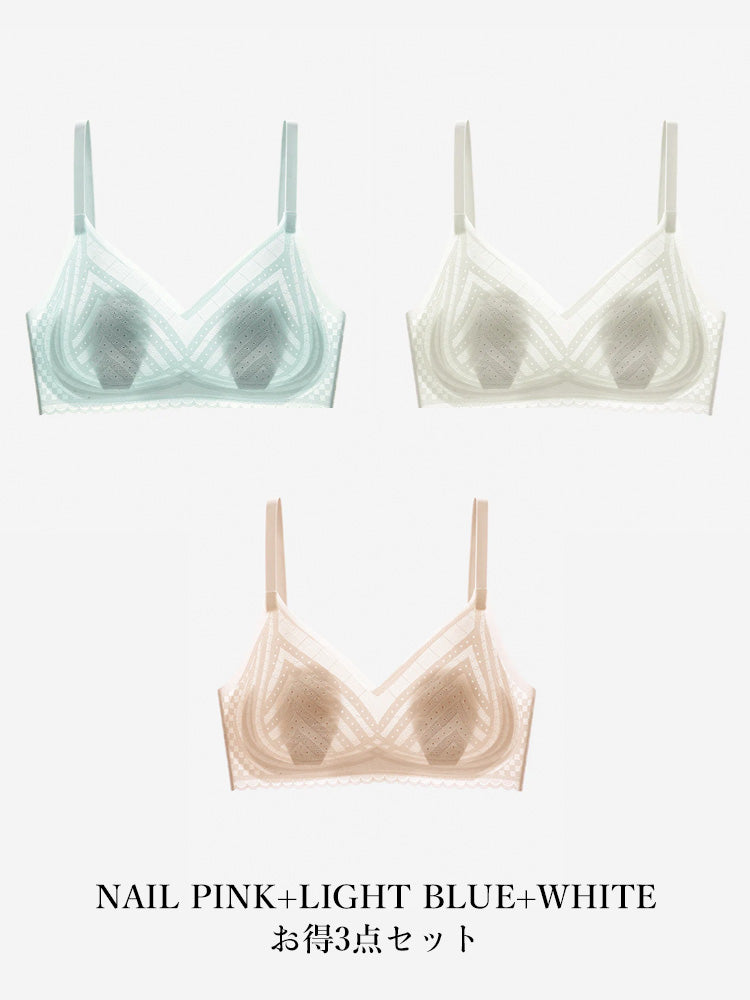 【ムレにくい・ノンワイヤー】薄手シームレスブラ