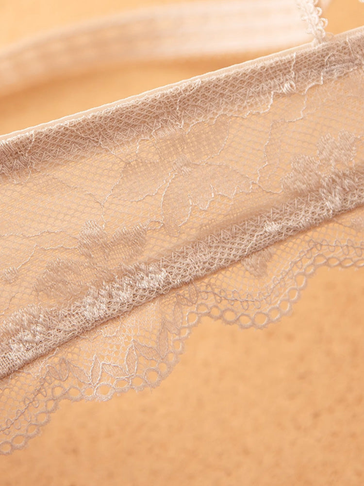 【エアリー・ワイヤー入り】薄手カップ 総レースブラセット