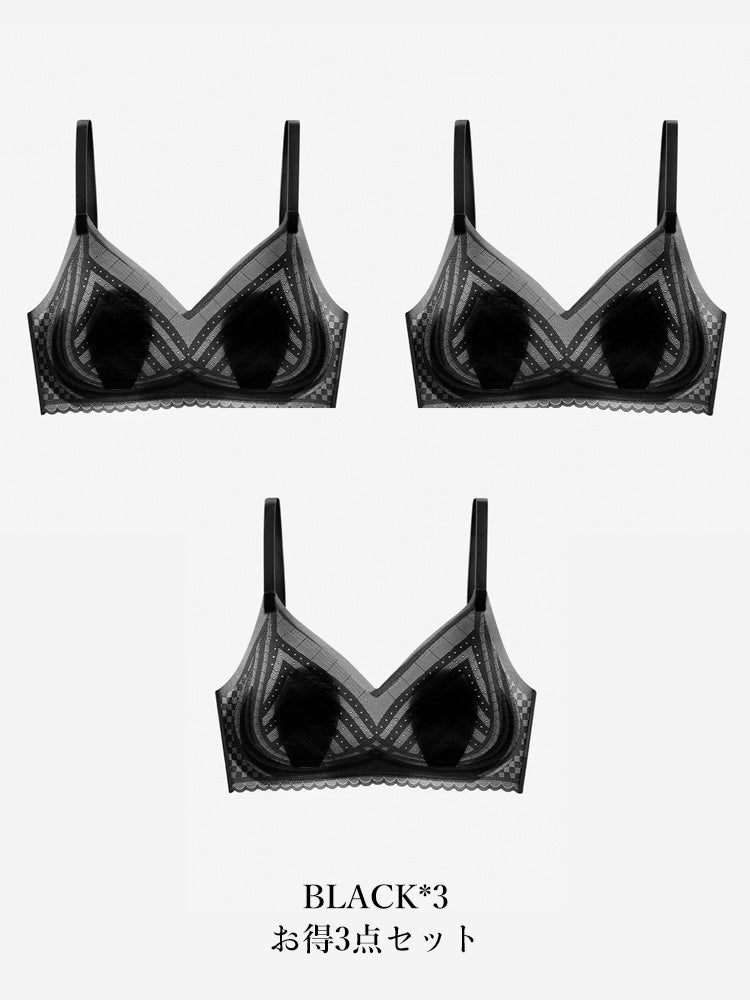 【ムレにくい・ノンワイヤー】薄手シームレスブラ