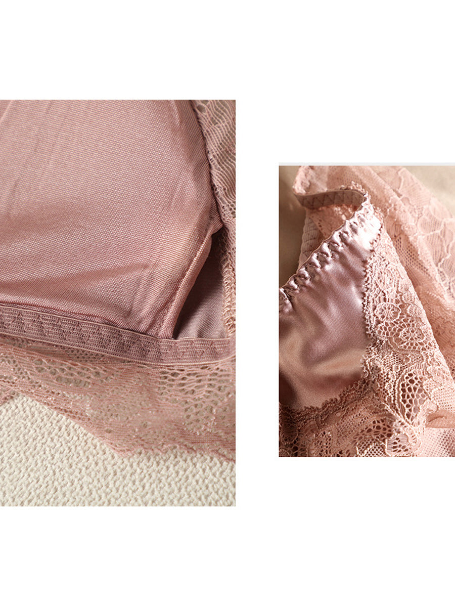 【Silky Comfort】シルク 総レースノンワイヤーブラ