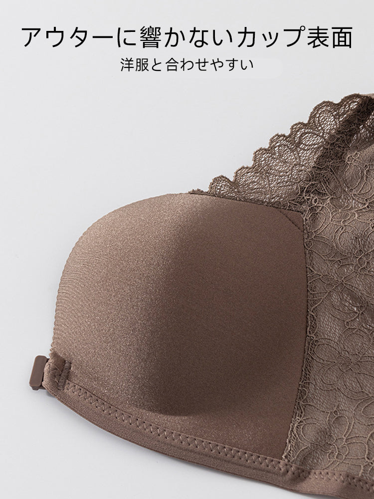 3/4カップ フロントホック レースブラ