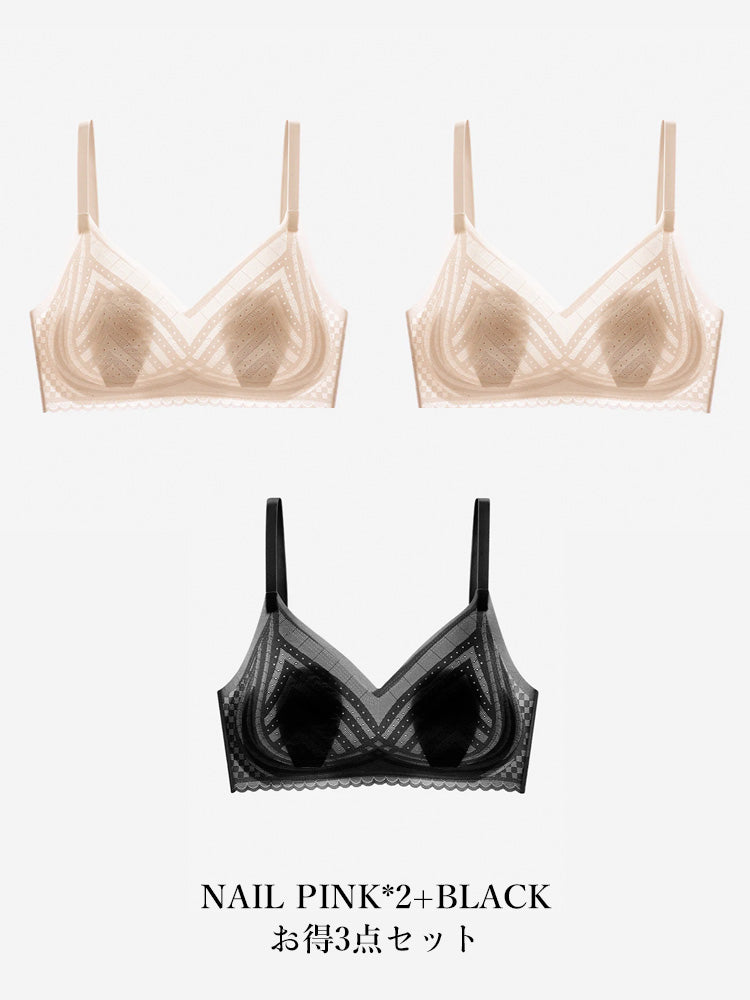 【ムレにくい・ノンワイヤー】薄手シームレスブラ