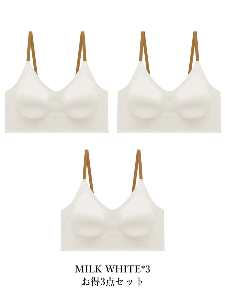 【在庫処分・3/4カップ】ノンワイヤー シームレス プッシュアップブラ