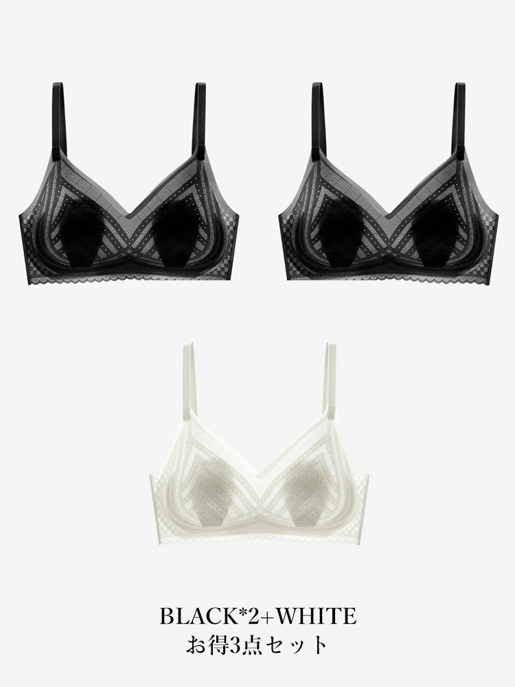 【ムレにくい・ノンワイヤー】薄手シームレスブラ