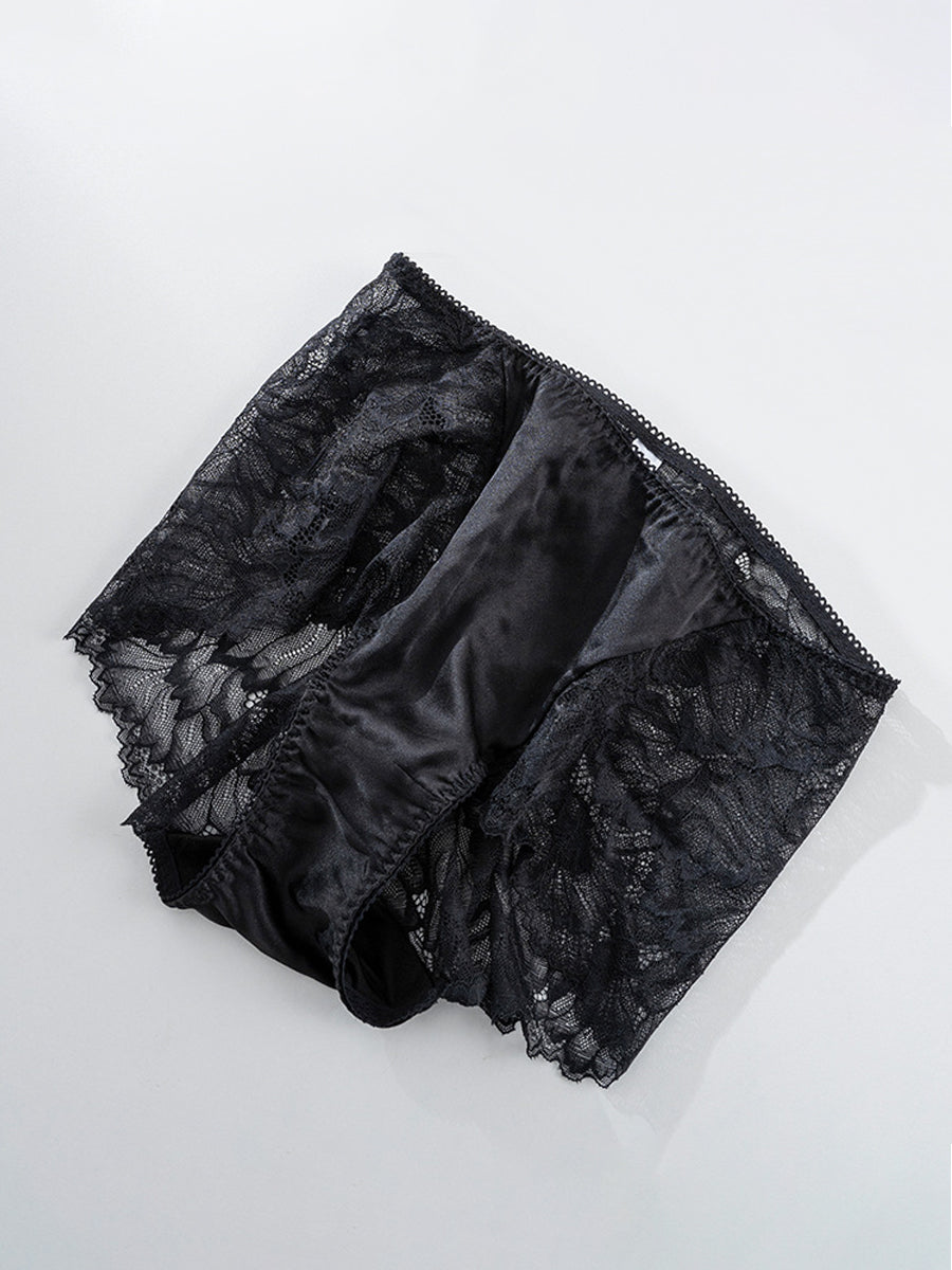 【Silky Comfort】花柄レース 柔らかフィットショーツ