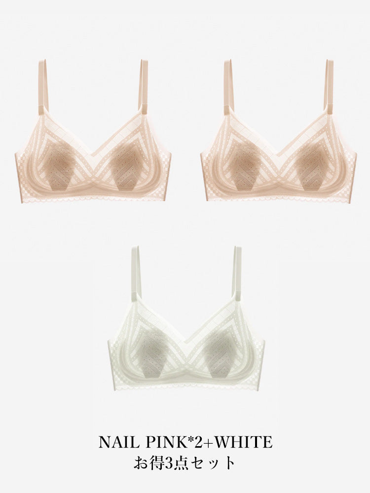 【ムレにくい・ノンワイヤー】薄手シームレスブラ