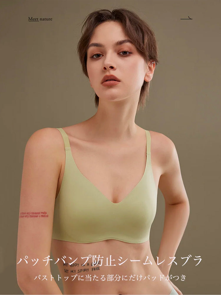 パッドレス 薄手ブラジャー メッシュバックベルト